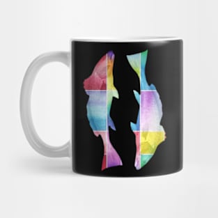 Geometric Pastel Rainbow Fish Mug